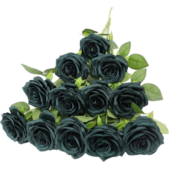Artificial Rose Flower Dusty Rose Flowers Silk Flowers 12 pcs with Long Stem Silk Roses Bouquet for Wedding Bridal Shower Party Home Decoration