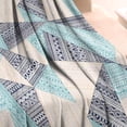 thumbnail image 3 of Blue Ethnic Triangle and Geometric Pattern Blanket,Comfortable Soft Flannel Throw Blanket,All Season,Warm Lightweight Blankets for Sofa Bed Couch Living Room Chair,30"x40", 3 of 4