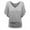 X-338Grey, variant on ZHOGXU Women Plus Size T Shirts Batwing Sleeve V Neck Solid Color Hem Pleated Loose Fashion Tee Top For Casual Daily Wear,Black,L