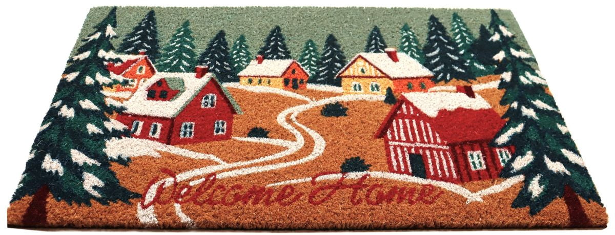 Holiday Time Winter Village Coir Fiber Doormat 18"x30"