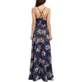 thumbnail image 4 of hirigin Womens Slip Long Dress Large Swing Slit Flower Print Tie-up Casual Suspender Dress, 4 of 7