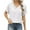 White, variant on hotojiny Womens Summer Tops Casual Comfy Hollow out Lightweight Shirts Lounge Comfy Short Sleeve V Neck Blouse
