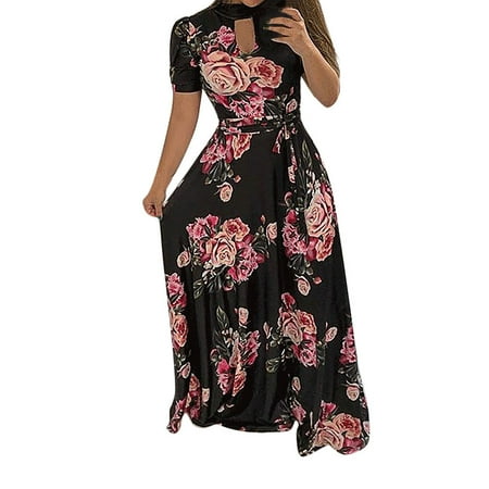 

cllios Boho Dresses for Women Floral Dress Ladies Summer Evening Holiday Party Long Tunic SunDresses for women 2023