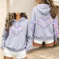 thumbnail image 6 of Women's Heart Printed Long Sleeve Hoodies Fall Fleece Lined Oversized Casual Graphic Pullover Hooded Sweatshirts S-XXL, 6 of 6