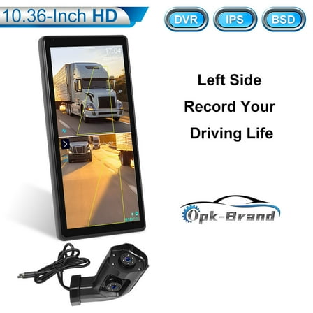 10.36" Monitor Left Side Electronic Rear View Mirror Camera For Side Blind Area