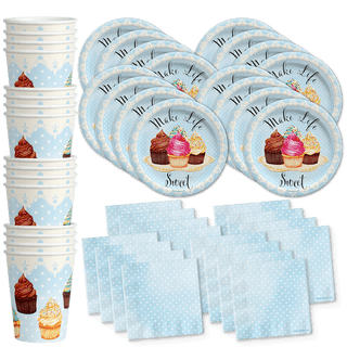 Baby-Q Baby Shower Party Supplies Set Plates Napkins Cups Tableware Kit ...