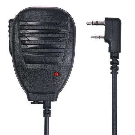 Kenwood Adapter Mic - HDE Two Way Radio Speaker with Push Button Mic Shoulder Mount Microphone/Speaker for Kenwood BaoFeng and FDC Radios (Black)