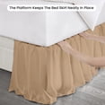 thumbnail image 4 of CCNY Dust Ruffled Style Bed Skirt Twin XL size Adjustable Elastic 9" Drop Length Microfiber Made Taupe Bedskirts, 4 of 6