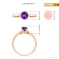 thumbnail image 4 of ANGARA Natural Solitaire Round Amethyst Tapered Shank Ring in 14K Rose Gold for Women (Size-6mm) | February Birthstone, Birthday, Anniversary, Jewelry Gift for Women | Natural Amethyst Ring, 4 of 8