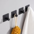 thumbnail image 4 of Eowihor Ganchos Autoadhesivos Ganchos Adhesivos Gancho para Toallas Negro Mate Gancho de Pared Resistente Impermeable Acero Inoxidable Ideal para baño y Dormitorio 4 Paquetes, 4 of 5