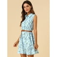 thumbnail image 2 of INSPIRE CHIC Women's Printed Half Placket Sleeveless Belted Dress, 2 of 6