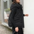 thumbnail image 6 of YOIAVAIOY Womens Puffer Vest with Hood Padded Coat Zip Up Sleeveless Diamond Down Jacket Winter Warm Outerwear with Pockets Black XXL, 6 of 10