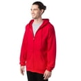 thumbnail image 4 of Hanes Ultimate Men's Full-Zip Heavyweight Fleece Hoodie Deep Red L, 4 of 4