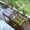 thumbnail image 3 of Nvzi Soft Velvet Chair Pads with Ties Comfy Solid Seat Cushion for Dining Chairs, Office Chairs, Hardwood Floors (Pink, 16x16), 3 of 5