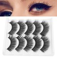 thumbnail image 4 of Pestañas Postizas Rizadas Densas, Juego De Pestañas De Maquillaje 3D Reutilizables Con 5 Pares Para Escenario, 4 of 7