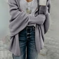 thumbnail image 6 of Honeeladyy Fall Cardigan Sweaters for Women Oversized Chunky Kimono Slouchy Wrap Batwing Sleeve Open Front Outwear Coat Dark Gray XL, 6 of 9