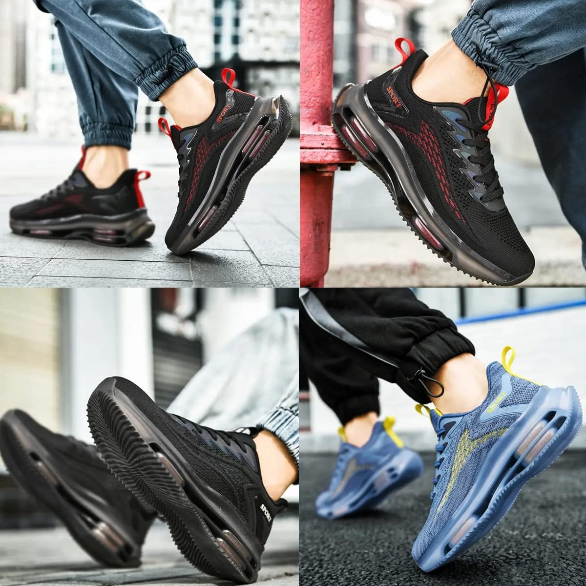 Double Air Cushion Casual Breathable Sneakers, Orthopedic Shoes for Men