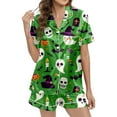 thumbnail image 4 of Womens Pajama Sets Comfortable Halloween Print Short Set Everyday Wear Sleepwear Loungewear Nightwear Nightclothes Homewear, 4 of 7