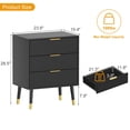 thumbnail image 4 of Eastvita Commode Moderne en Bois de 57 de Large, 3 Tiroirs, Design Cannelé pour le Rangement des Vêtements, 4 of 7