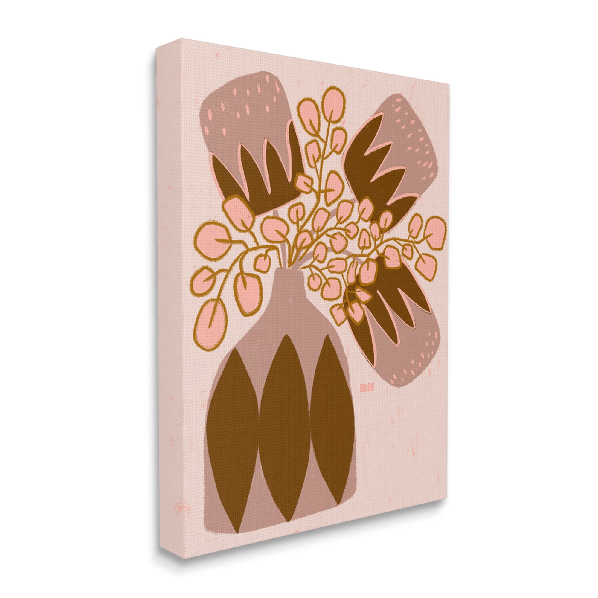 Stupell Industries Boho Patterned Vase Botanical & Floral Painting Gallery Wrapped Canvas Art Print Wall Art, 30 x 40