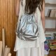 thumbnail image 2 of MBTI Elegante Mochila Plateada para Mujer con Cordón Plisado Estilo Coreano Mochila Pequeña de Moda Diseñador Exquisito Bolso Diario Nuevo para Mujer, 2 of 4