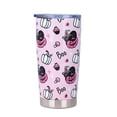 thumbnail image 2 of Insulated Coffee Tumbler, Halloween Coffee Mug, Hot and Cold Tumbler, Travel Coffee Tumbler, Smooth Fall Themed Pink Cartoon Pumpkin Witch Print, Suitable for Commuting, Camping, 2 of 4