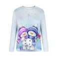 thumbnail image 4 of Chandail en Molleton de Noël pour Femmes 2023 Manches Longues Décontracté Impression de Noël Col Rond Chandail Tunique en Liquidation, 4 of 6