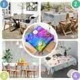 thumbnail image 4 of Colorful Tie Dye Pattern Square Tablecloth,Waterproof Square Table Cover,Wipeable Spillproof Washable Table Cover for Home Kitchen Party Decor 52"x52"(132x132cm), 4 of 6