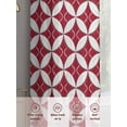 thumbnail image 6 of Red Geometric Sheer Curtains 54 Inch Length 2 Panels Set Window Treatments, Vintage Rhombus Circle Texture Rod Pocket Semi Curtains for Living Room/Bedroom/Kitchen Décor, 104"W x 54"L, 6 of 7