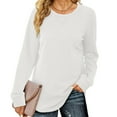 thumbnail image 5 of Aloohaidyvio Sweatshirts for Women,Womens Long Sleeve Solid Color Sweatshirt Casual Oversized Knitted Crewneck Pullover Shirts, 5 of 6