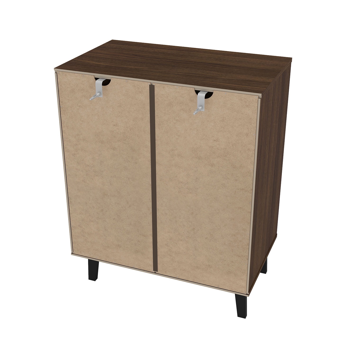 Polifurniture Victoria Modern 3 Drawer Wood Dresser, Walnut