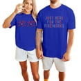thumbnail image 4 of LINGLANG Women's Just Here For The Fireworks T-Shirt 4th of July Independence Day Patriotic Graphic Tee Casual Short Sleeve Crewneck Top, 4 of 5
