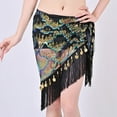 thumbnail image 2 of Xfvqtps Woman Sequin Dance Skirt Tassel Triangular Belt Belly Dancing Waist Towel Waist Chain Hip Towel Performance Skirt Gold, 2 of 8