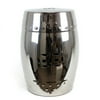 Benzara Pleasing Elegant Ceramic Garden Stool Silver Finish