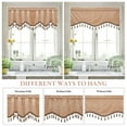 thumbnail image 4 of StangH Blush Beige Velvet Valances Curtains for Kitchen / Nursery Girls Room, Half Window Tassel Tier Curtains Room Darkening Home Decor for Living Room, W52 x L18, 2 Panels, 4 of 8