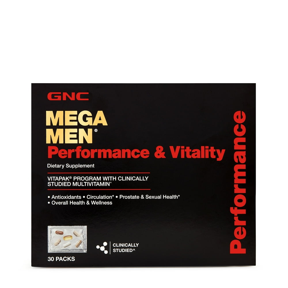 GNC Mega Men Performance and Vitality Daily Multivitamin Vitapak , 30
