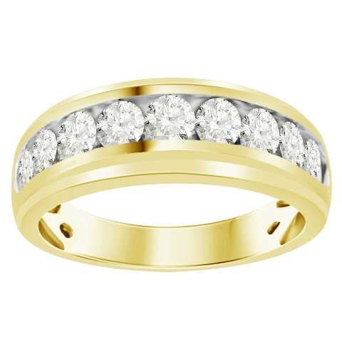 Bellano Men's Band 1.50CT Round Diamond 10K Yellow Gold