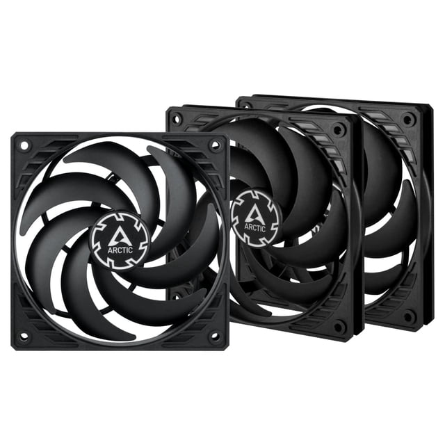 Ventiladores para PC ARCTIC P12 Slim PWM PST (paquete de 3) 120 mm, color negro