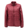 thumbnail image 2 of Luckers Women's Ultra Light and Soft Puffer Jacket, Color: Burgundy, Size: Medium, 2 of 8