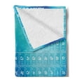 thumbnail image 2 of Science Soft Flannel Fleece Throw Blanket, Chemistry Element Table Modern Image Attentive Backdrop Art, Cozy Plush for Indoor and Outdoor Use, 70" x 90", Aqua Sky and Baby Blue, by Ambesonne, 2 of 5
