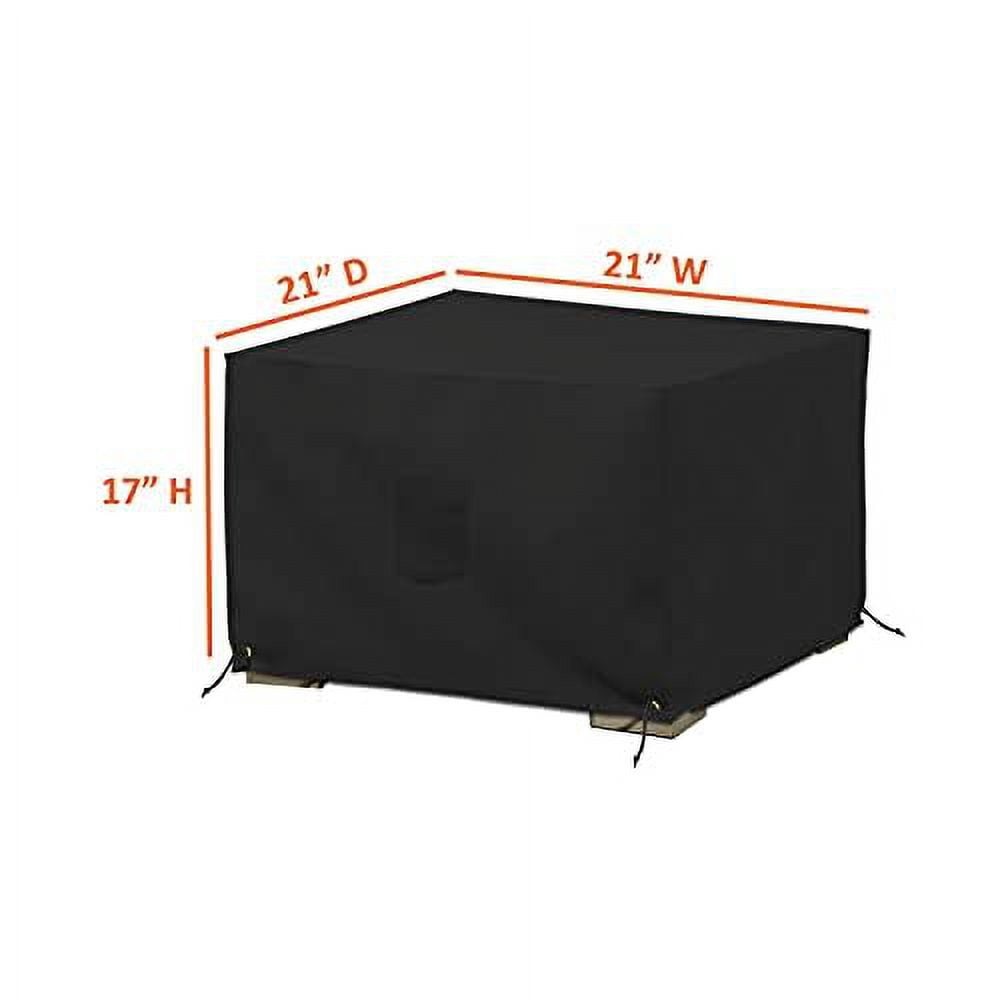 Covers & All Square Ottoman Cover, Waterproof UV & Weather Resistant, 30" L x 30" W x 18" H, Black
