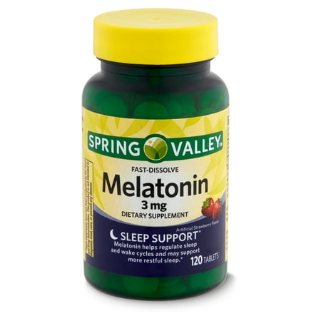 Spring Valley Fast-Dissolve Melatonin Dietary Supplement, 3 mg, 120 count