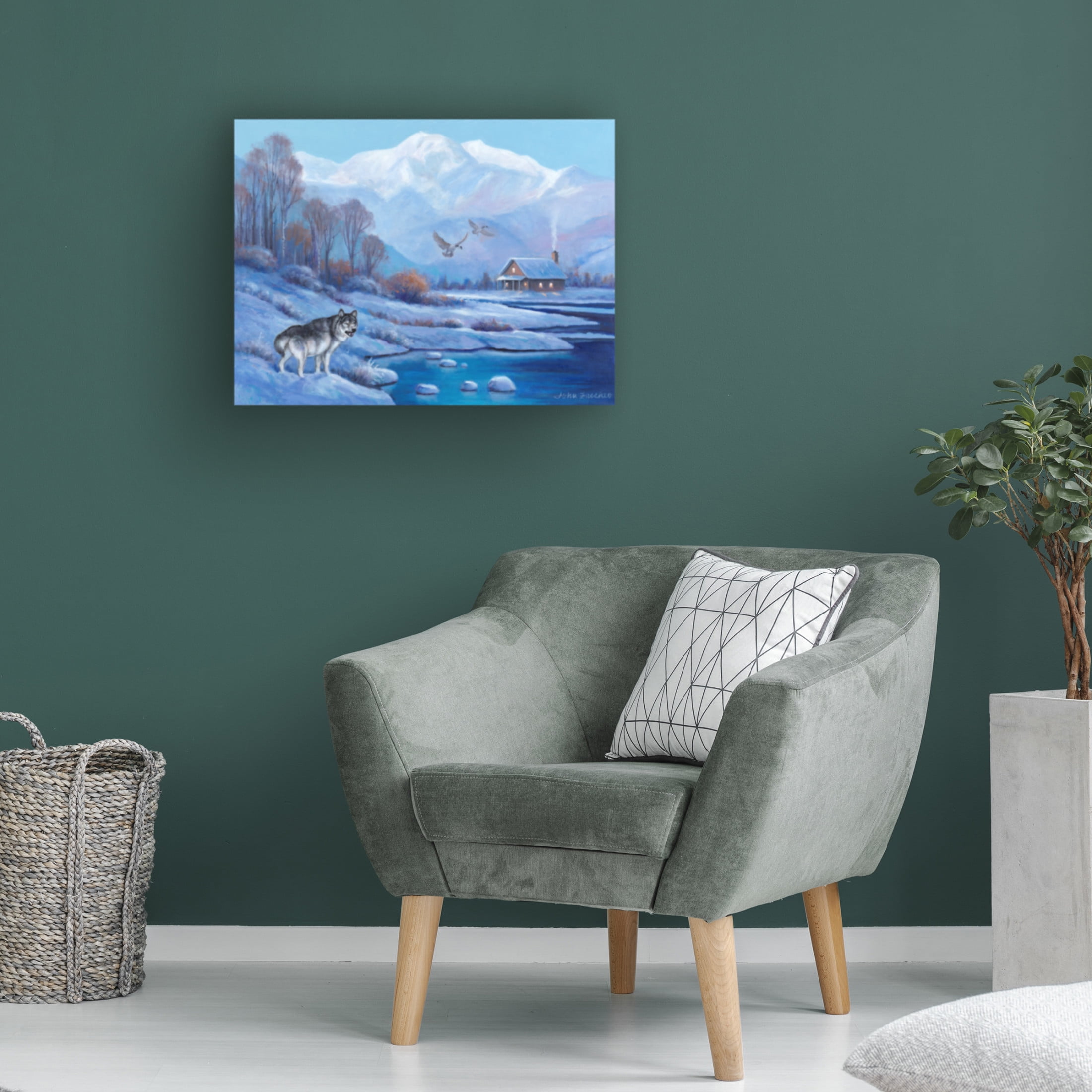 Canvas Wall Art - John Zaccheo 'Natures Gift to Winter' Wall Art for Living Room, Bedroom, or Office Décor by Trademark Fine Art - 32 x 24 Inches