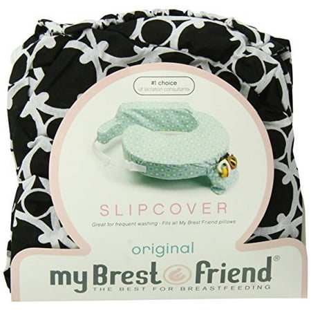 My Brest Friend 100% Cotton Nursing Pillow Original Slipcover â€“ Machine Washable Breastfeeding Cushion Cover - pillow not included, Black & White (My Best Friend Feeding Pillow)