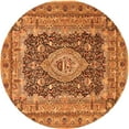 thumbnail image 1 of Ahgly Company Indoor Round Medallion Orange Traditional Area Rugs, 8' Round, 1 of 1