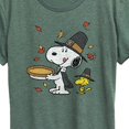 thumbnail image 3 of Peanuts - Thanksgiving Scene - Women's Short Sleeve Graphic T-Shirt, 3 of 6