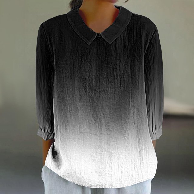 RXIRUCGD Haut/chemise à Manches 3/4 Imprimé Style Rétro Décontracté pour Femmes, Gris, Taille : S