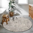 thumbnail image 3 of Round Rugs 3Ft, Gray Brown Round Area Rug Washable Indoor Throw Carpet, Vintage Shabby Texture Making Old Small Non Slip Circle Rug for Bedroom Living Room Home Decor Aesthetic, 3 of 8