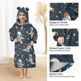 thumbnail image 4 of Dailycode Wearable Blanket Hoodie Oversized Sherpa Flannel Blankets with Pocket for 3-14 Year Old Cartoon Astronauts Star Planet, 4 of 7