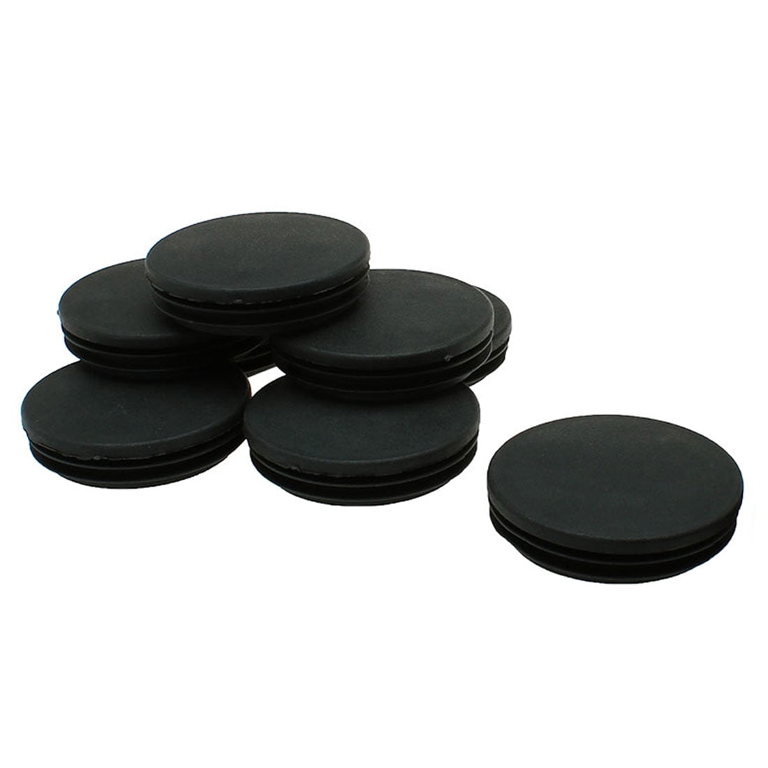 Unique Bargains 8 Pcs Antislip Plastic Round 72mm Dia Chair Foot Cover Table Furniture Leg Protector Black